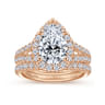 James - 14K Rose Gold Pear Shape Halo Diamond Engagement Ring - 0.89 ct