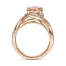 Courtney - 14K Rose Gold Round Morganite and Diamond Engagement Ring - 0.31 ct