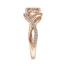 Courtney - 14K Rose Gold Round Morganite and Diamond Engagement Ring - 0.31 ct