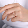 Courtney - 14K Rose Gold Round Morganite and Diamond Engagement Ring - 0.31 ct
