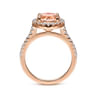 Carly - 14K Rose Gold Morganite and Diamond Halo Engagement Ring - 0.41 ct