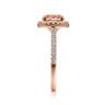 Carly - 14K Rose Gold Morganite and Diamond Halo Engagement Ring - 0.41 ct