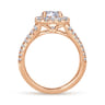 James - 14K Rose Gold Cushion Halo Round Diamond Engagement Ring - 0.78 ct