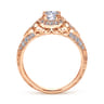 Abel - Unique 14K Rose Gold Vintage Inspired Diamond Halo Engagement Ring - 0.3 ct