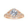 Annadale - Unique 14K Rose Gold Vintage Inspired Diamond Halo Engagement Ring - 0.4 ct