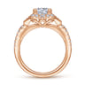 Veronique - Unique 14K Rose Gold Vintage Inspired Halo Diamond Engagement Ring - 0.34 ct