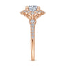 Veronique - Unique 14K Rose Gold Vintage Inspired Halo Diamond Engagement Ring - 0.34 ct