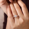 Veronique - Unique 14K Rose Gold Vintage Inspired Halo Diamond Engagement Ring - 0.34 ct