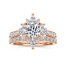 Astor - Unique 14K Rose Gold Round Halo Diamond Engagement Ring - 1 ct
