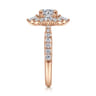 Astor - Unique 14K Rose Gold Round Halo Diamond Engagement Ring - 1 ct