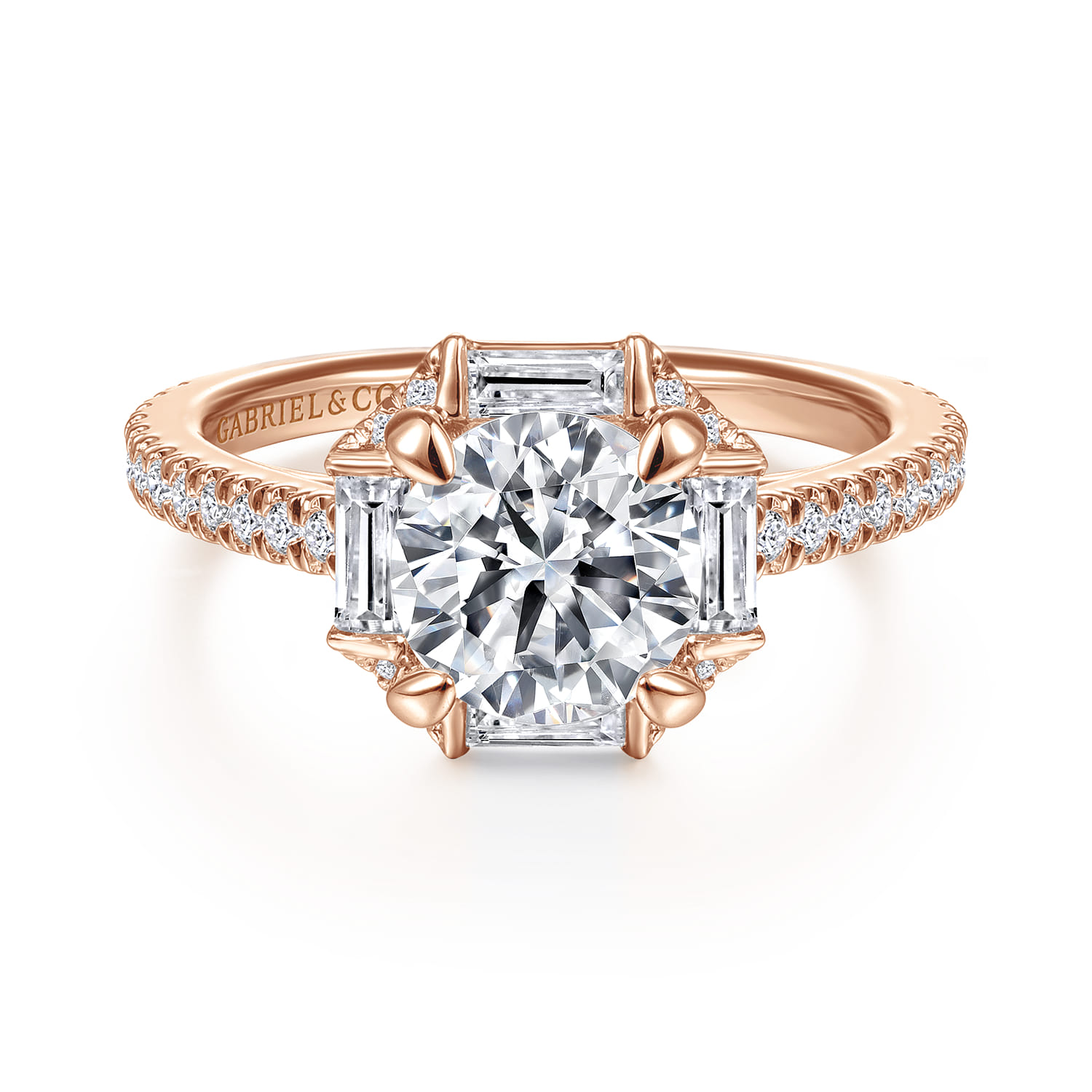 Ryland - 14K Pink Gold Diamond Engagement Ring - 0.62 ct - Shot 1