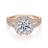Rainier - 14K Rose Gold Cushion Halo Round Diamond Engagement Ring - 1 ct