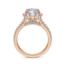 Rainier - 14K Rose Gold Cushion Halo Round Diamond Engagement Ring - 1 ct