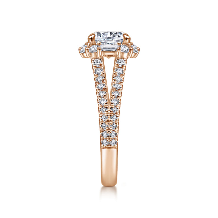 Rainier - 14K Rose Gold Cushion Halo Round Diamond Engagement Ring - 1 ct - Shot 5