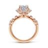 Idalia - 14K Rose Gold Fancy Halo Round Diamond Engagement Ring - 0.37 ct