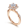 Idalia - 14K Rose Gold Fancy Halo Round Diamond Engagement Ring - 0.37 ct