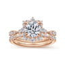 Idalia - 14K Rose Gold Fancy Halo Round Diamond Engagement Ring - 0.37 ct