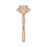 Idalia - 14K Rose Gold Fancy Halo Round Diamond Engagement Ring - 0.37 ct