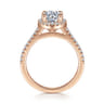 Carly - 14K Rose Gold Round Halo Diamond Engagement Ring - 0.27 ct