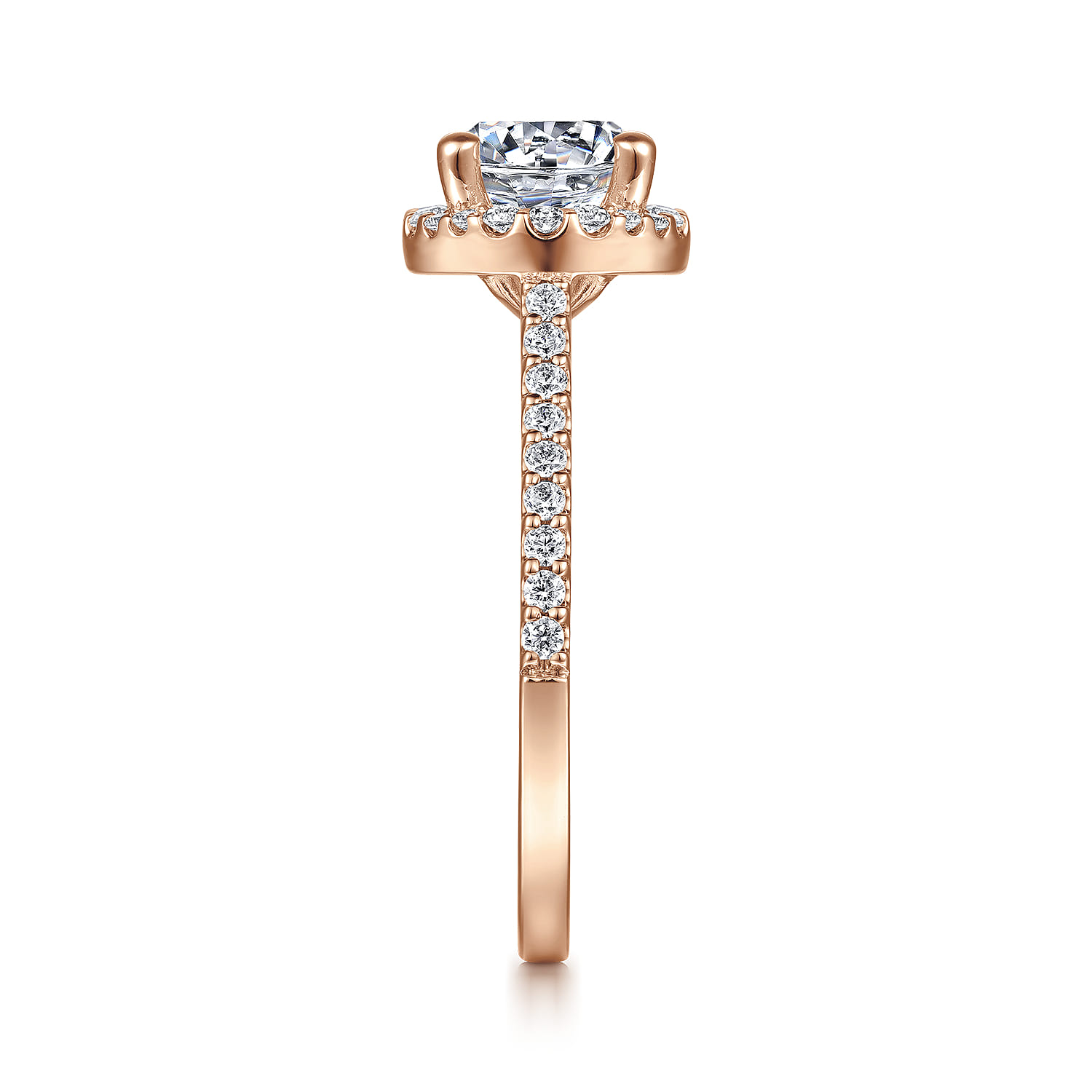 Carly - 14K Rose Gold Round Halo Diamond Engagement Ring - 0.27 ct - Shot 5