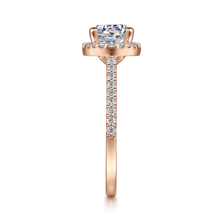 Carly - 14K Rose Gold Round Halo Diamond Engagement Ring - 0.27 ct - Shot 5