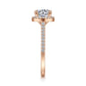 Carly - 14K Rose Gold Round Halo Diamond Engagement Ring - 0.27 ct