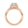 Marissa - 14K Rose Gold Round Halo Diamond Engagement Ring - 0.39 ct