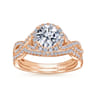 Marissa - 14K Rose Gold Round Halo Diamond Engagement Ring - 0.39 ct