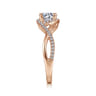 Courtney - 14K Rose Gold Round Halo Diamond Engagement Ring - 0.24 ct