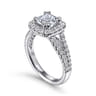 James - 14K White Gold Cushion Halo Diamond Engagement Ring - 0.78 ct