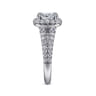 James - 14K White Gold Cushion Halo Diamond Engagement Ring - 0.78 ct