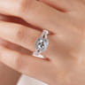James - 14K White Gold Cushion Halo Diamond Engagement Ring - 0.78 ct