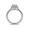 Idina - 14K White Gold Cushion Halo Diamond Engagement Ring - 0.32 ct