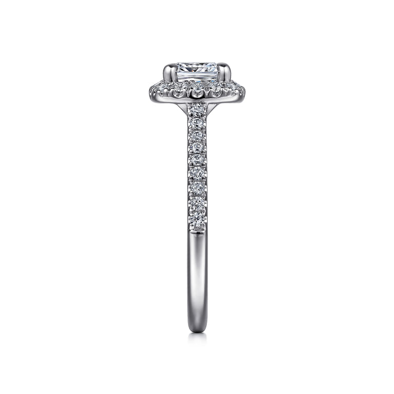 Idina - 14K White Gold Cushion Halo Diamond Engagement Ring - 0.32 ct - Shot 5