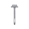 Idina - 14K White Gold Cushion Halo Diamond Engagement Ring - 0.32 ct
