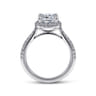 Idina - 14K White Gold Cushion Halo Diamond Engagement Ring - 0.41 ct