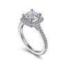 Idina - 14K White Gold Cushion Halo Diamond Engagement Ring - 0.41 ct