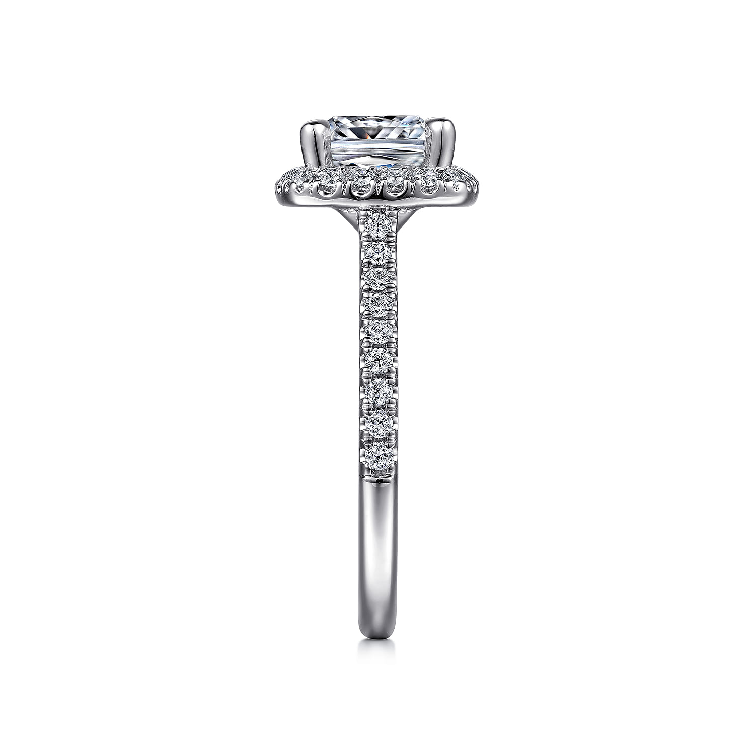 Idina - 14K White Gold Cushion Halo Diamond Engagement Ring - 0.41 ct - Shot 5