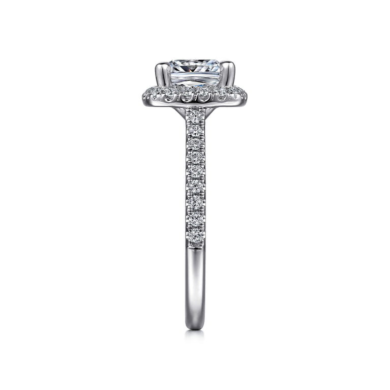 Idina - 14K White Gold Cushion Halo Diamond Engagement Ring - 0.41 ct - Shot 5