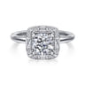 Cammie - 14K White Gold Halo Cushion Diamond Engagement Ring - 0.4 ct
