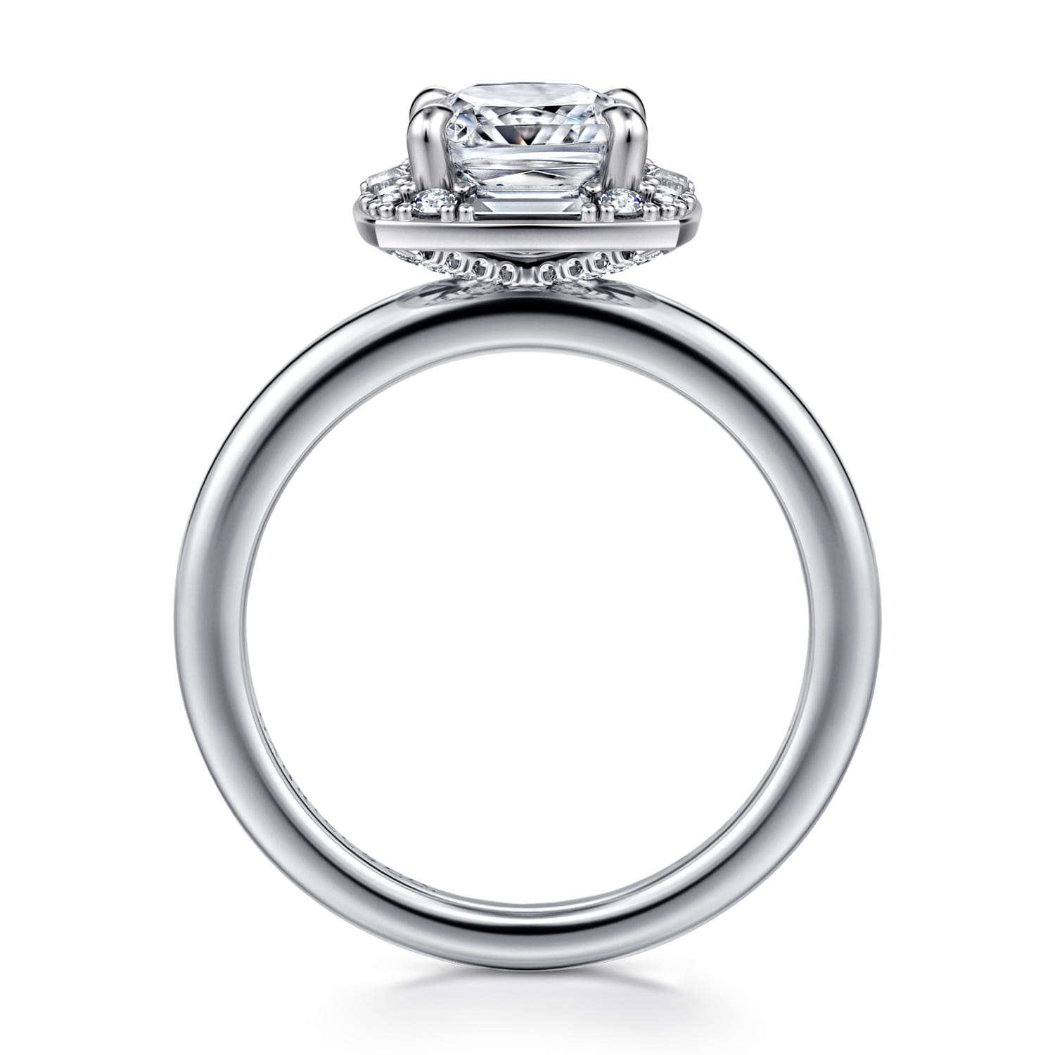 Cammie - 14K White Gold Halo Cushion Diamond Engagement Ring - 0.4 ct - Shot 2