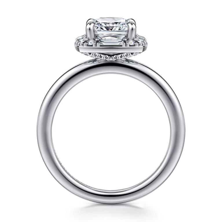 Cammie - 14K White Gold Halo Cushion Diamond Engagement Ring - 0.4 ct - Shot 2