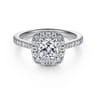 Carly - 14K White Gold Cushion Halo Diamond Engagement Ring - 0.32 ct