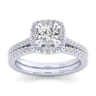 Carly - 14K White Gold Cushion Halo Diamond Engagement Ring - 0.32 ct