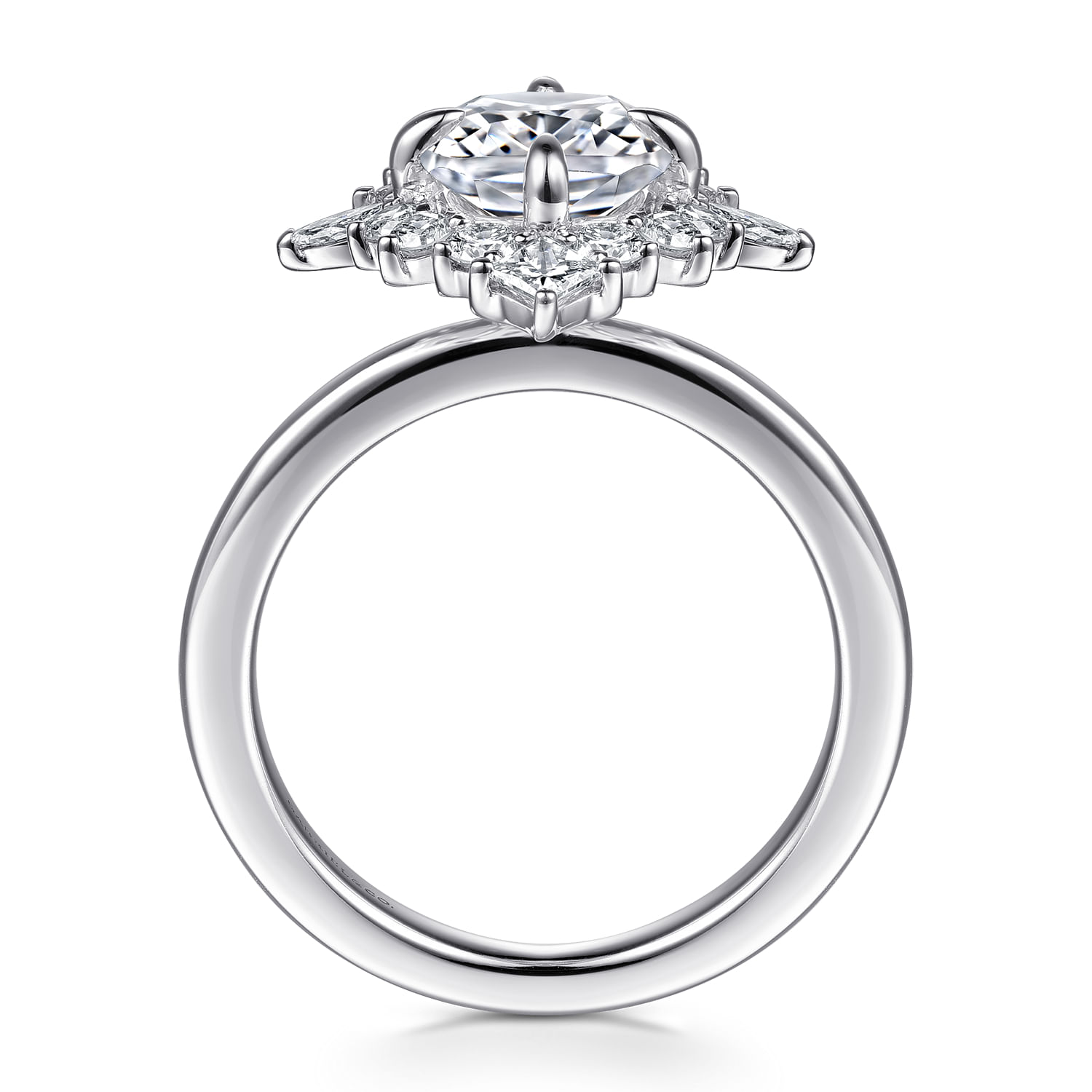 Felicity - 14K White Gold Elongated Cushion Halo Diamond Engagement Ring - 0.6 ct - Shot 2