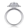 Felicity - 14K White Gold Elongated Cushion Halo Diamond Engagement Ring - 0.6 ct
