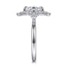 Felicity - 14K White Gold Elongated Cushion Halo Diamond Engagement Ring - 0.6 ct