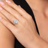 Felicity - 14K White Gold Elongated Cushion Halo Diamond Engagement Ring - 0.6 ct