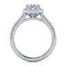 James - 14K White Gold Halo Emerald Cut Diamond Engagement Ring - 0.77 ct