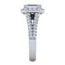 James - 14K White Gold Halo Emerald Cut Diamond Engagement Ring - 0.77 ct